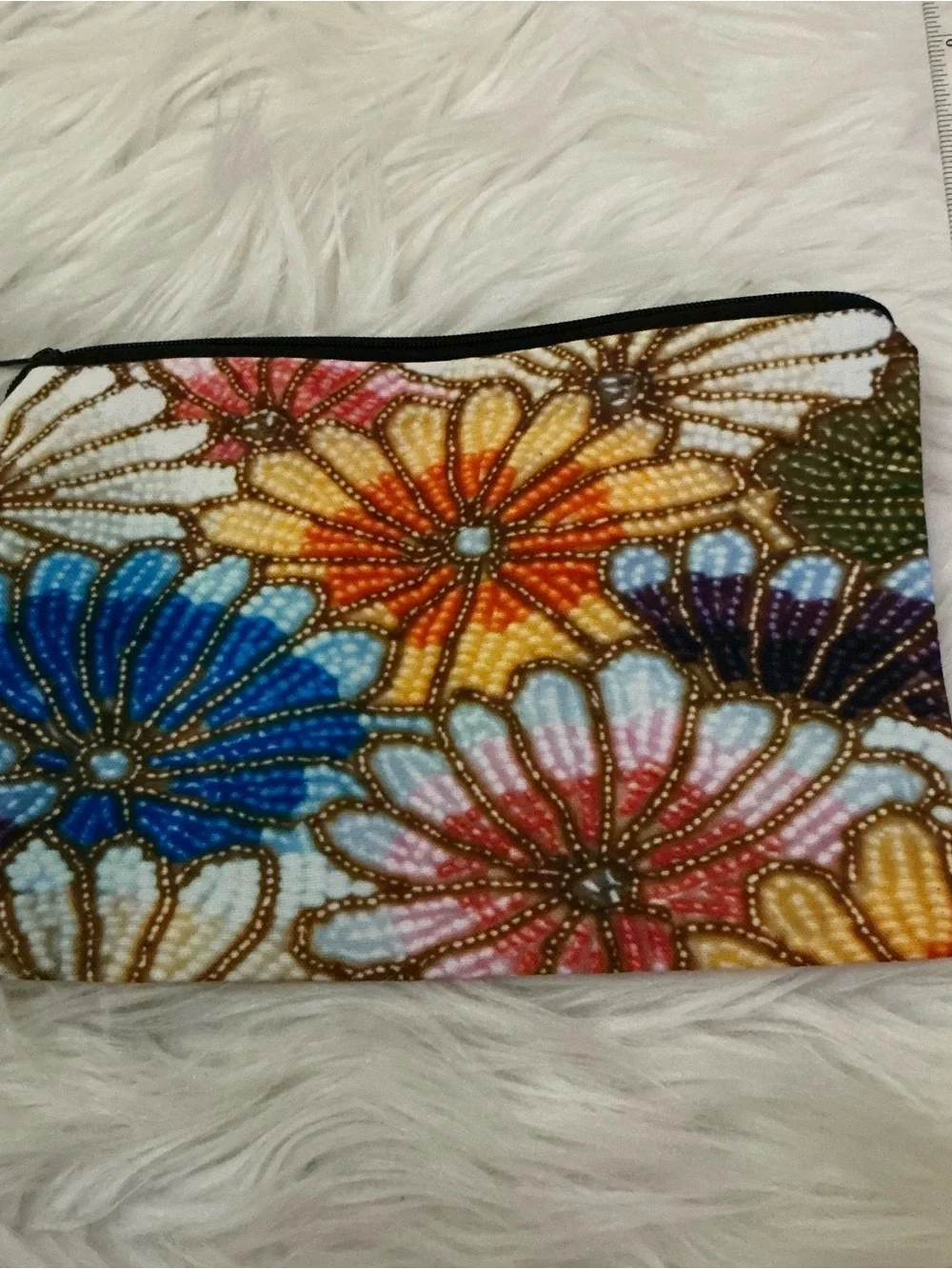 Colorful floral makeup/cosmetics and multi purpose bag